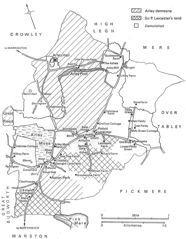 Map of Aston-by-Budworth, 1744